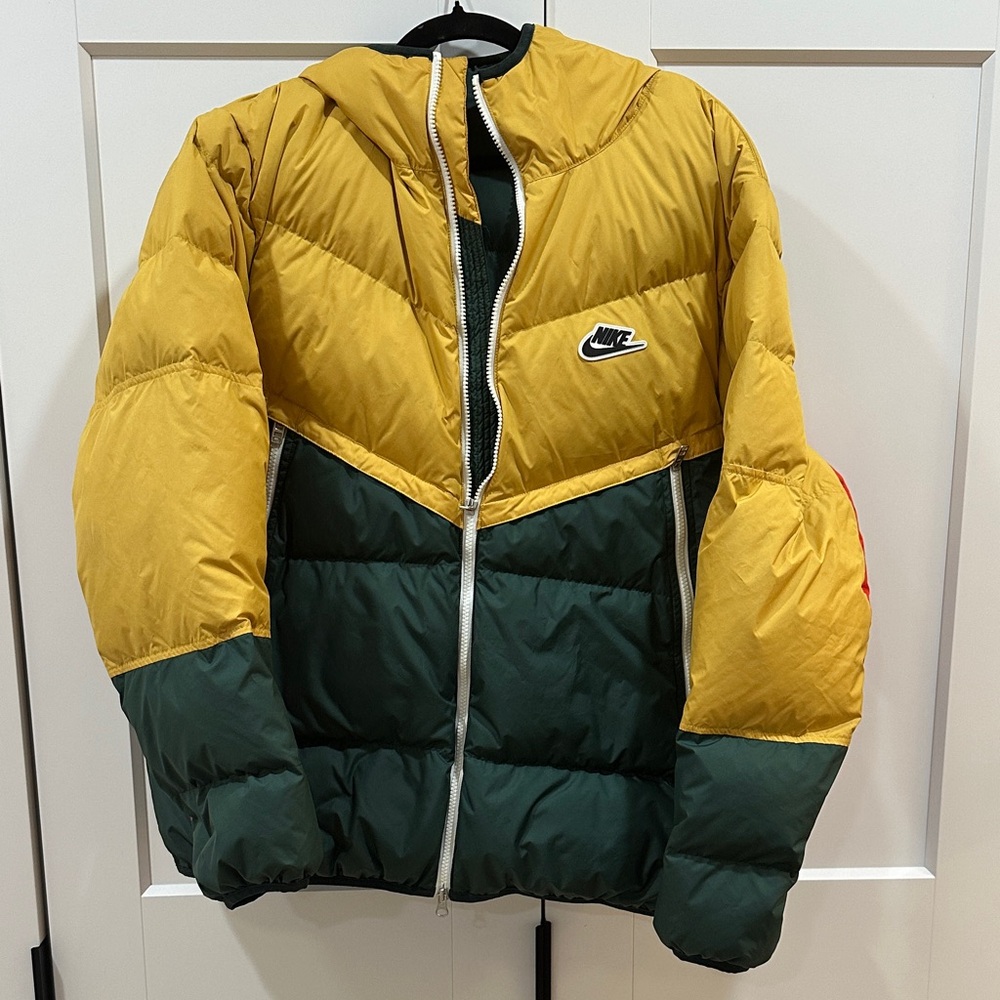 Nike Color Block Yellow & Green Puffer Jacket
